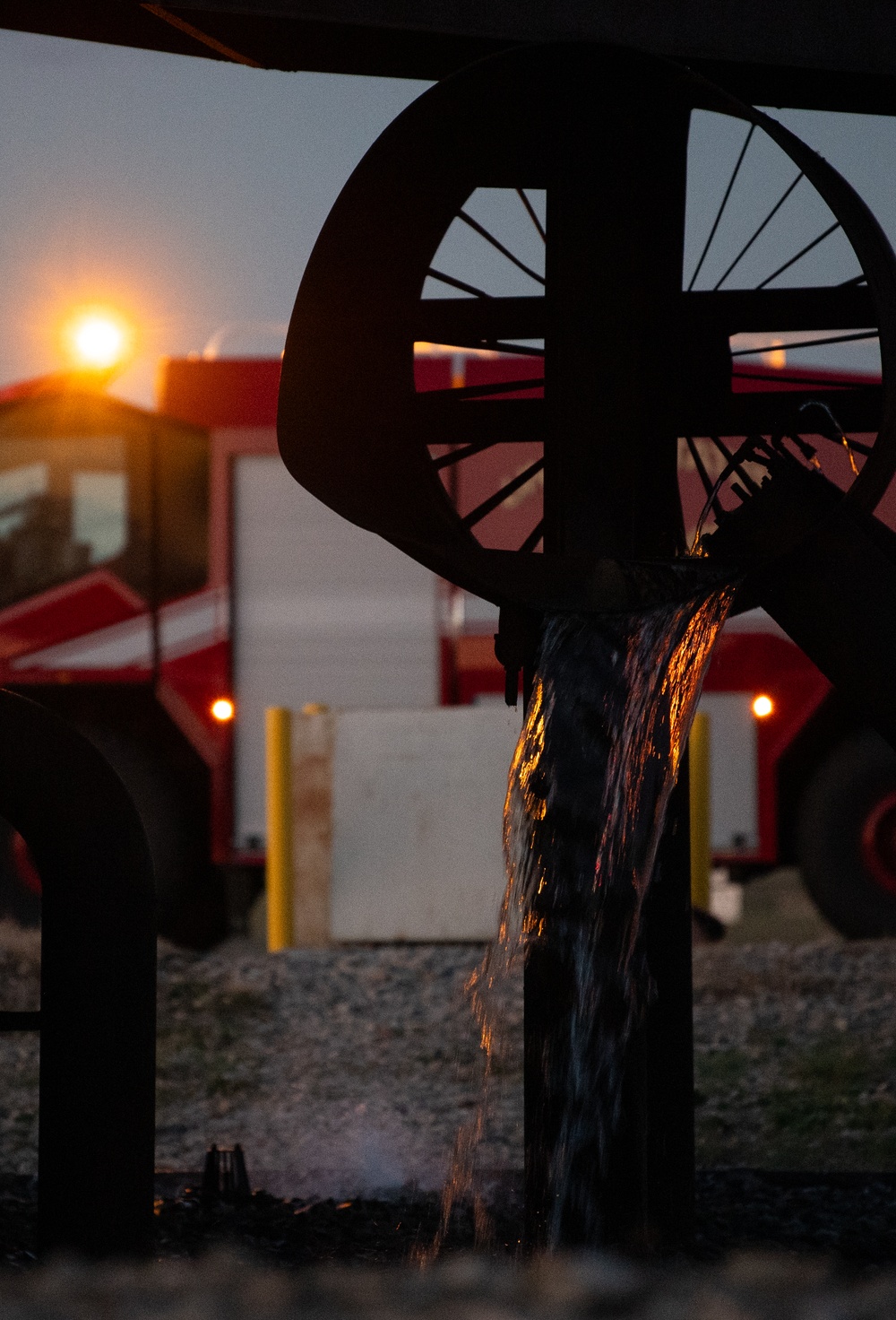 436th CES Fire Department conduct night live fire training