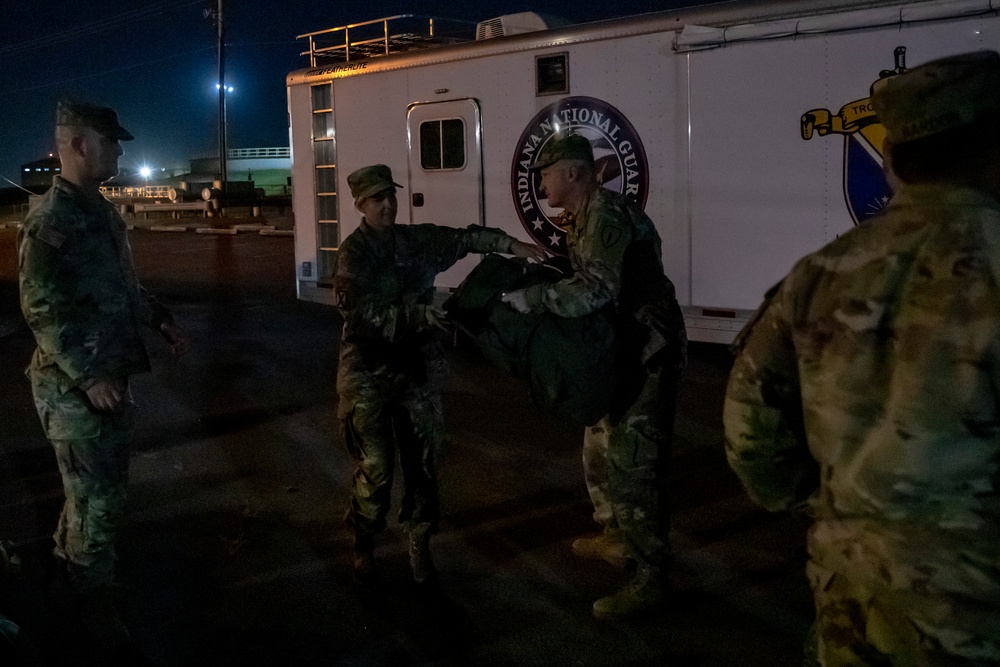 Hoosier Guardsman stop overnight at Dobbins Air Reserve Base