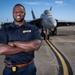 Naval Criminal Investigative Service (NCIS) Special Agent (SA) Kenneth Randle around the flight line with F-18 Hornets during the Naval Air Station (NAS) Oceana Airshow on 20 September 2024.