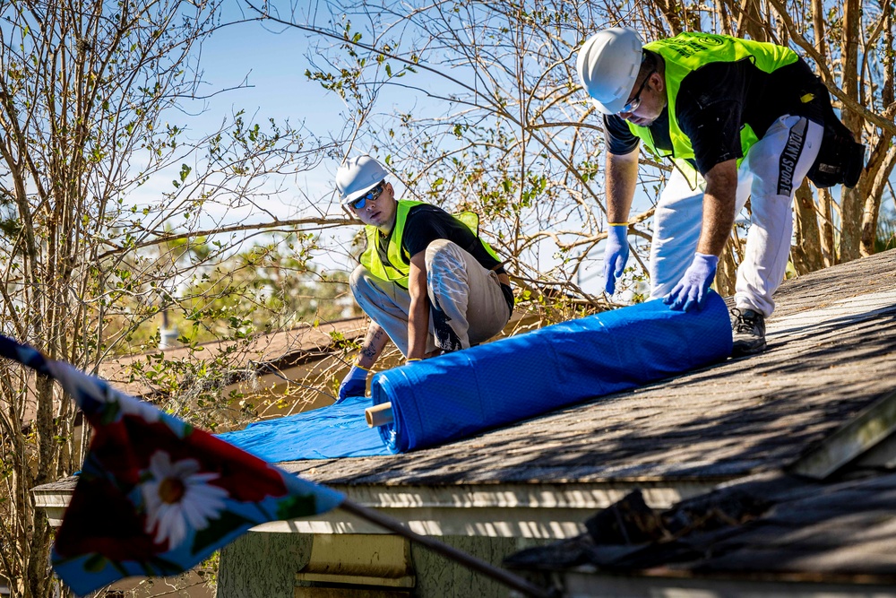 U.S. Army Corps of Engineers First Blue Roof Project in Sarasota for Hurricane Milton