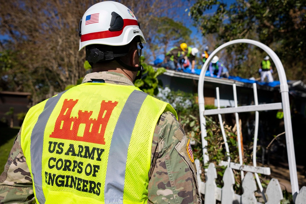 U.S. Army Corps of Engineers First Blue Roof Project in Sarasota for Hurricane Milton