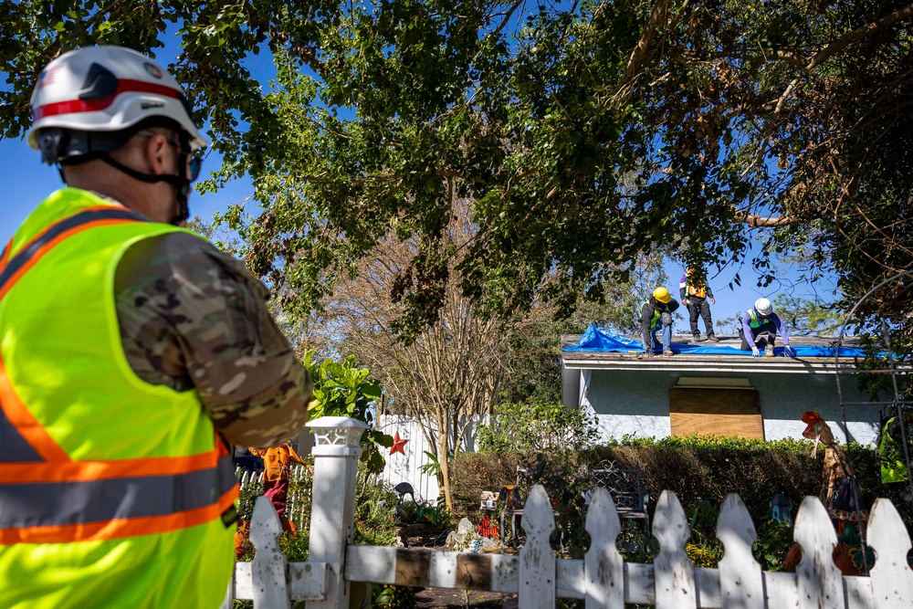 U.S. Army Corps of Engineers First Blue Roof Project in Sarasota for Hurricane Milton