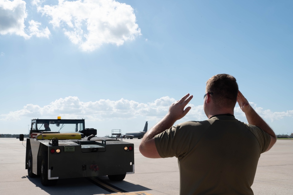 KC-135 return to MacDill AFB following relocation from Hurricane Milton