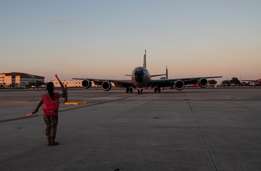 KC-135 return to MacDill AFB following relocation from Hurricane Milton