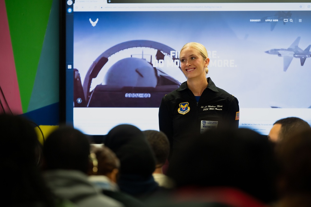 Lt Marsh Inspires Students at A Phillip Randolph High School