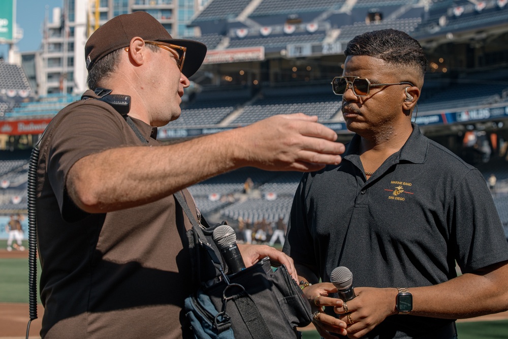 Staff Sgt. Chandler performs God Bless America at PETCO Park Stadium