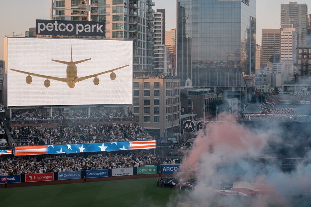 Staff Sgt. Chandler performs God Bless America at PETCO Park Stadium