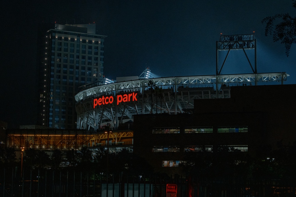 Staff Sgt. Chandler performs God Bless America at PETCO Park Stadium