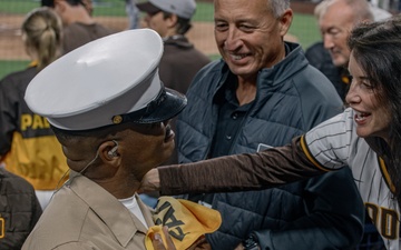 Staff Sgt. Chandler performs God Bless America at PETCO Park Stadium