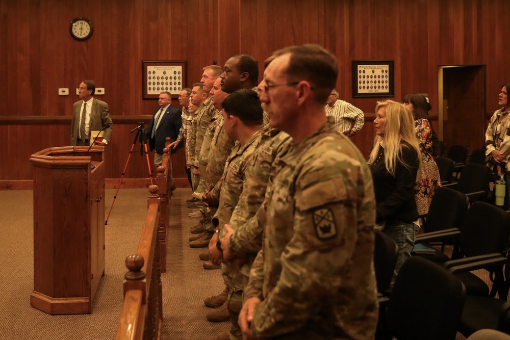 Recognition of 194th Engineer Brigade Soldiers at the Sullivan County Court House in Tennessee
