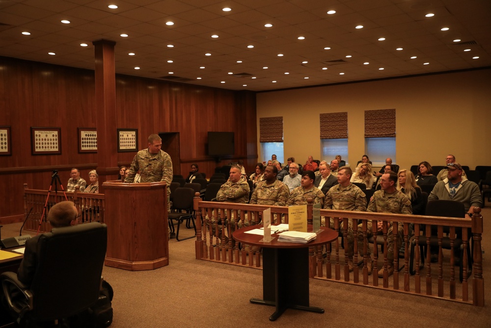 Recognition of 194th Engineer Brigade Soldiers at the Sullivan County Court House in Tennessee