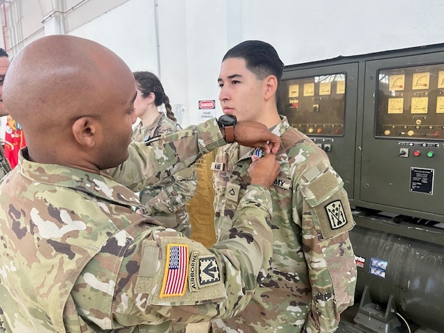 The U.S. Army 1-57 ADAR Battalion Command Team Recognizes Soldiers for their Outstanding Actions