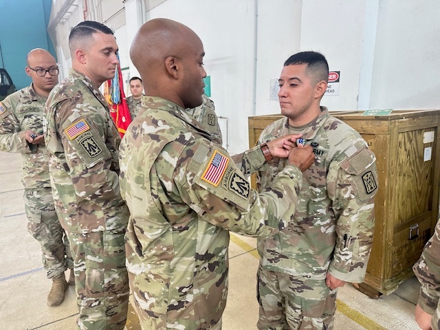 The U.S. Army 1-57 ADAR Battalion Command Team Recognizes Soldiers for their Outstanding Actions