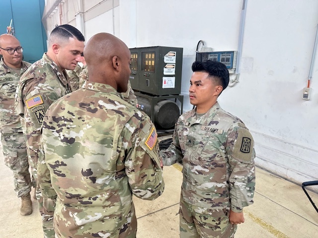 The U.S. Army 1-57 ADAR Battalion Command Team Recognizes Soldiers for their Outstanding Actions