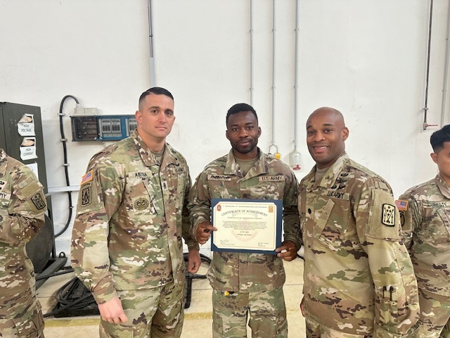 The U.S. Army 1-57 ADAR Battalion Command Team Recognizes Soldiers for their Outstanding Actions
