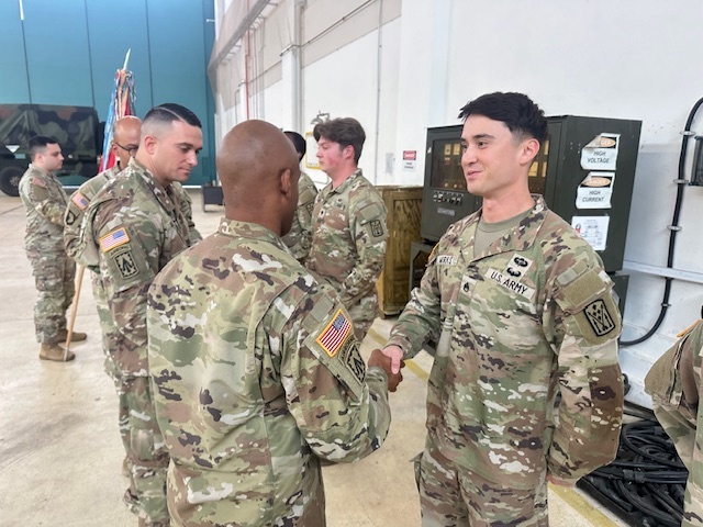 The U.S. Army 1-57 ADAR Battalion Command Team Recognizes Soldiers for their Outstanding Actions