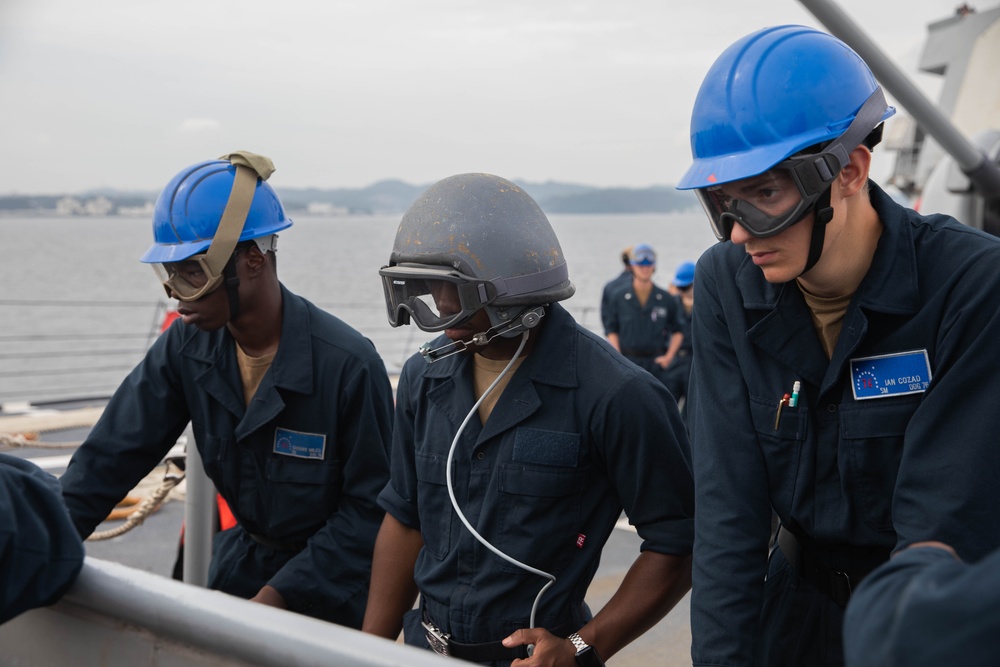 USS Higgins Conducts Sea-And-Anchor Evolution