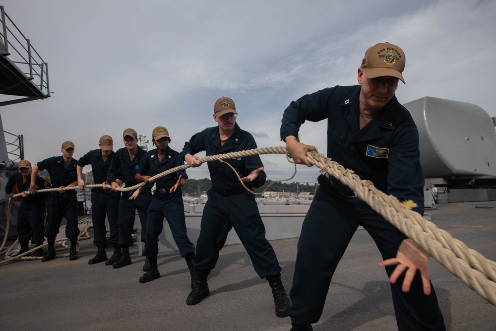 USS Higgins Conducts Sea-And-Anchor Evolution