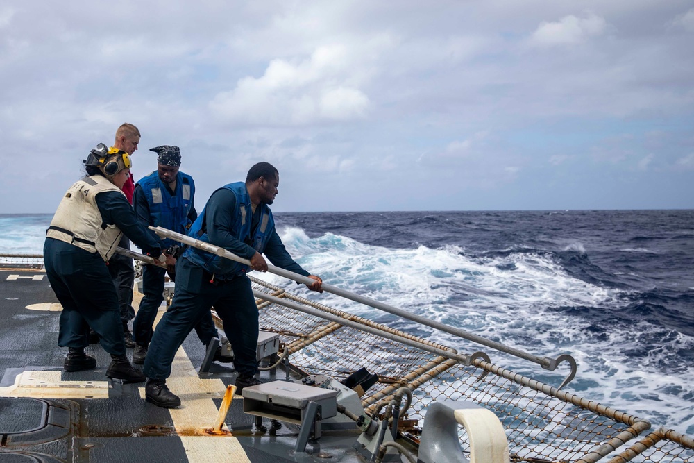 USS Ralph Johnson Conducts Flight Operations.