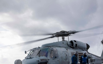 USS Ralph Johnson Conducts Flight Operations.