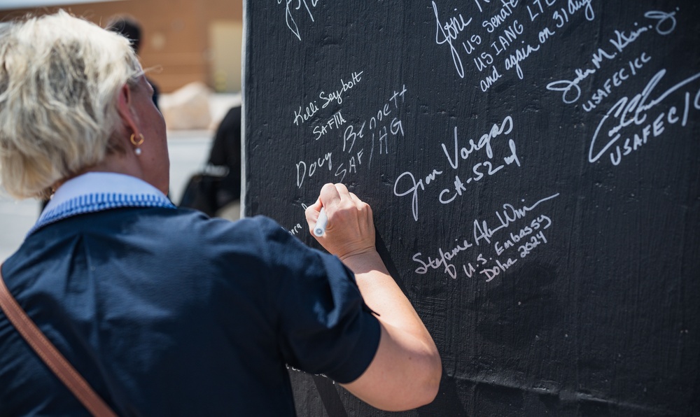 U.S. Congressmen tour the 379th AEW