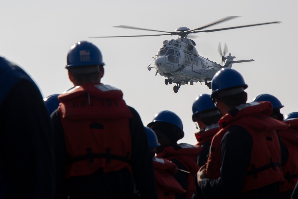 Frank E. Petersen Jr. conducts replenishment-at-sea