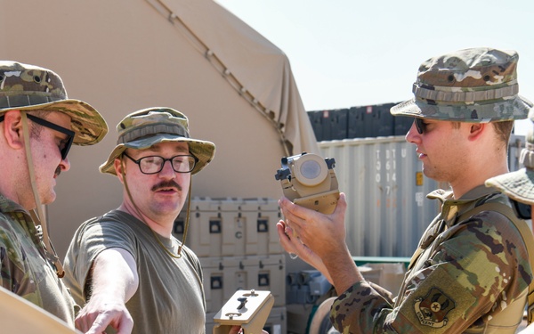 378th ECS Airmen Practice Assembling a Communications Fly-away Kit
