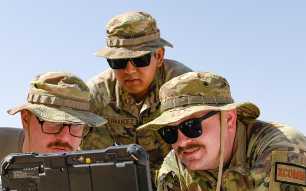 378th ECS Airmen Practice Assembling a Communications Fly-away Kit