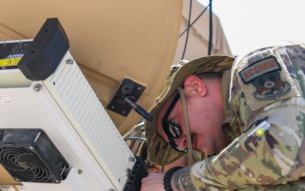 378th ECS Airmen Practice Assembling a Communications Fly-away Kit