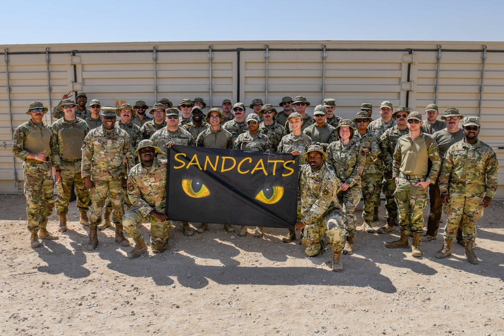 378th ECS Airmen Practice Assembling a Communications Fly-away Kit