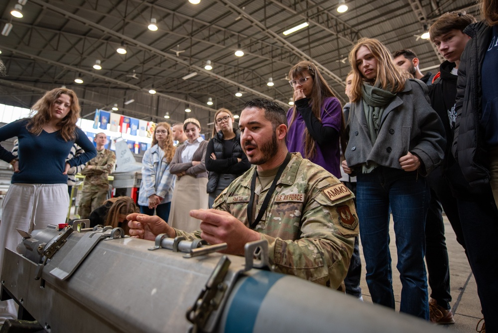 German, Polish students tour Spangdahlem AB as part of longest running exchange program in Rheinland-Pfalz