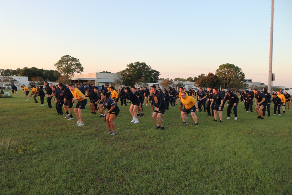 NIOC Pensacola's MWR Sailors Intercept Monthly PT