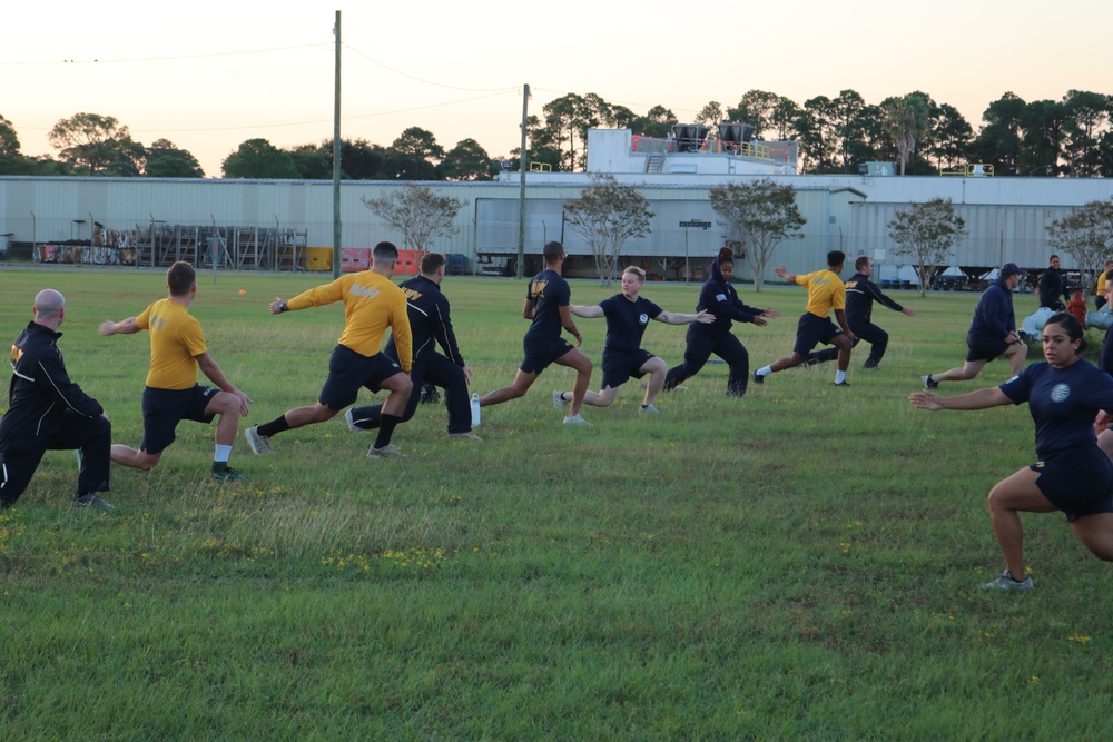 NIOC Pensacola's MWR Sailors Intercept Monthly PT