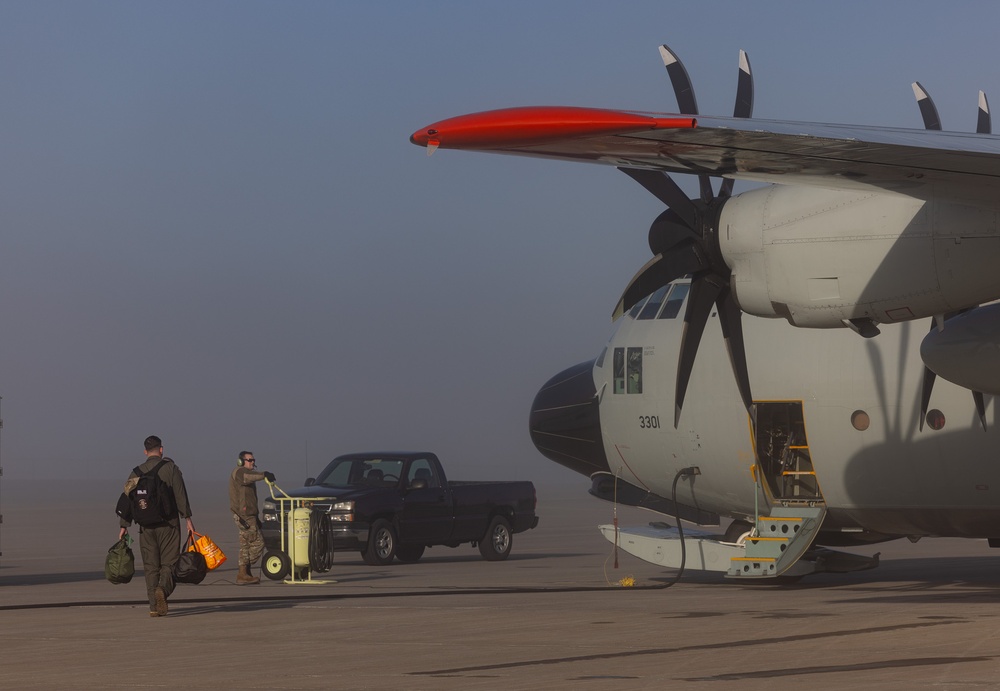 Airmen from the 109th Airlift Wing prepare to depart for the beginning of Operation Deep Freeze