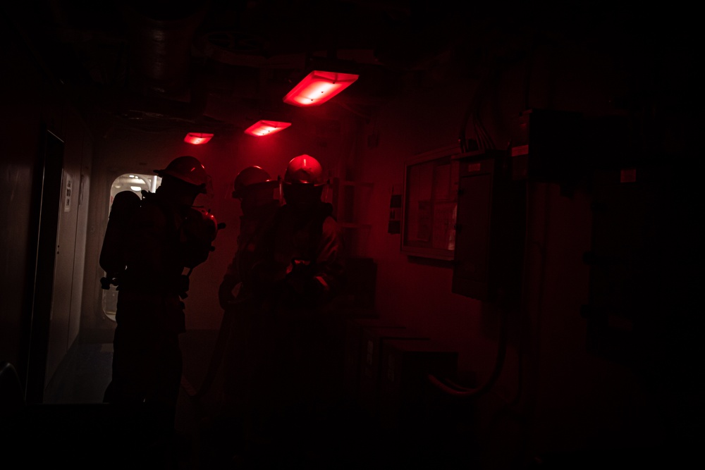 Nimitz Conducts a General Quarters Drill