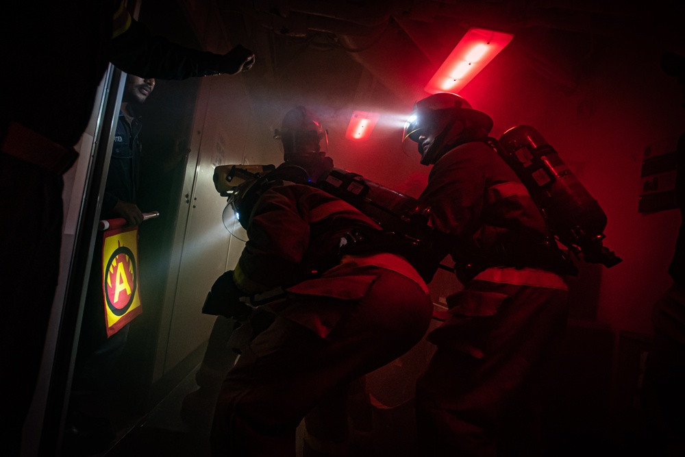 Nimitz Conducts a General Quarters Drill