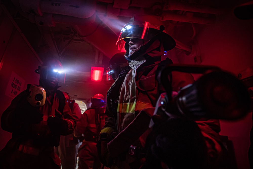 Nimitz Conducts a General Quarters Drill