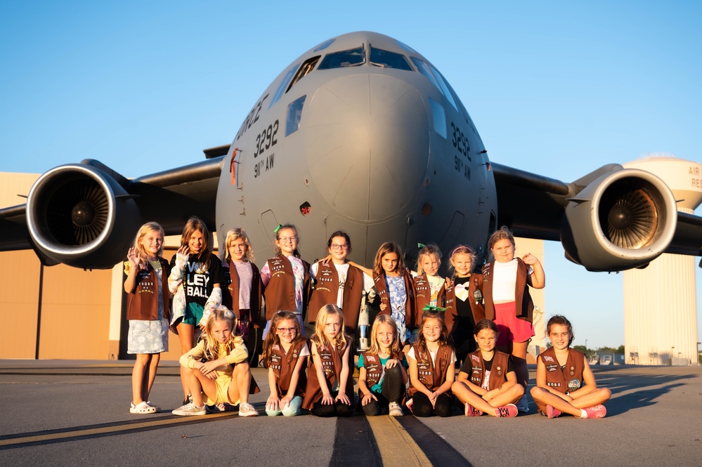 Courage, Confidence, and C-17s: Girl Scouts visit the 911th AW