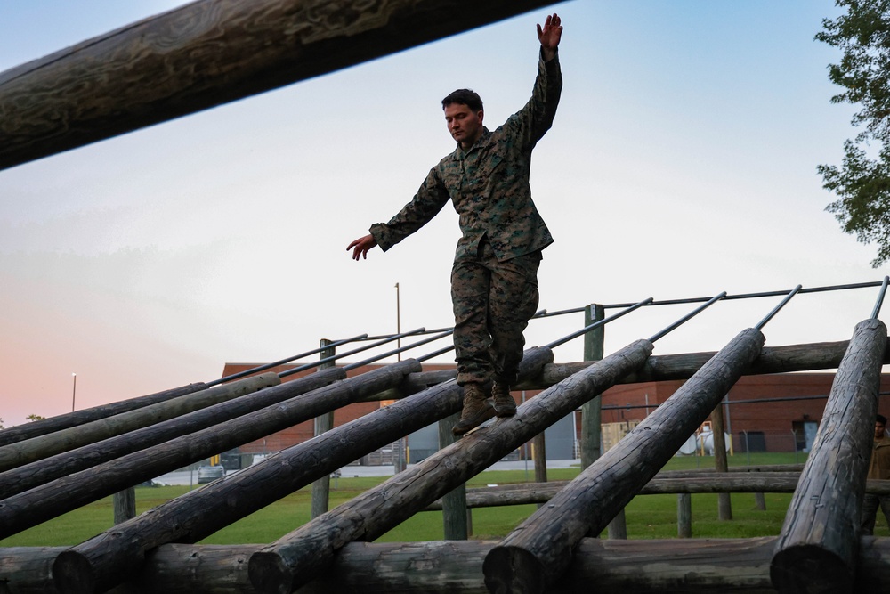 Marines with the 26th Marine Expeditionary Unit tackle the O-Course