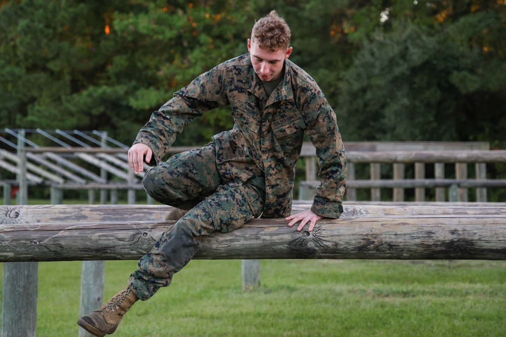 Marines with the 26th Marine Expeditionary Unit tackle the O-Course