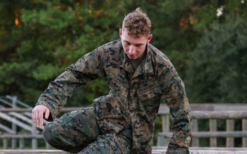 Marines with the 26th Marine Expeditionary Unit tackle the O-Course