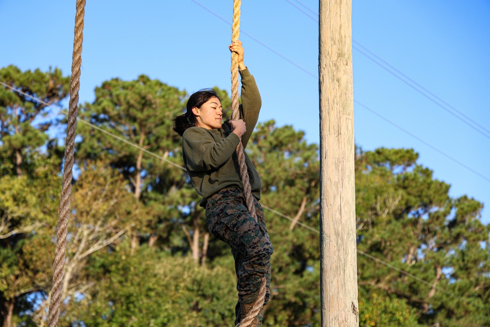 Marines with the 26th Marine Expeditionary Unit tackle the O-Course