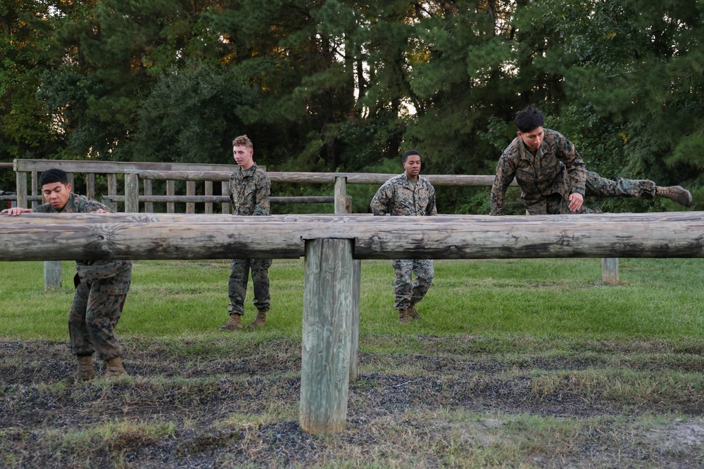 Marines with the 26th Marine Expeditionary Unit tackle the O-Course