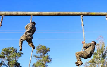 Marines with the 26th Marine Expeditionary Unit tackle the O-Course