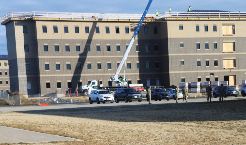 October 2024 construction operations for fiscal year 2022-funded barracks project at Fort McCoy