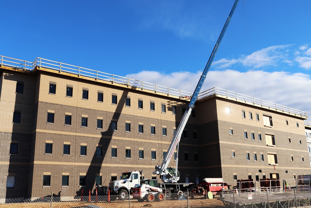 October 2024 construction operations for fiscal year 2022-funded barracks project at Fort McCoy