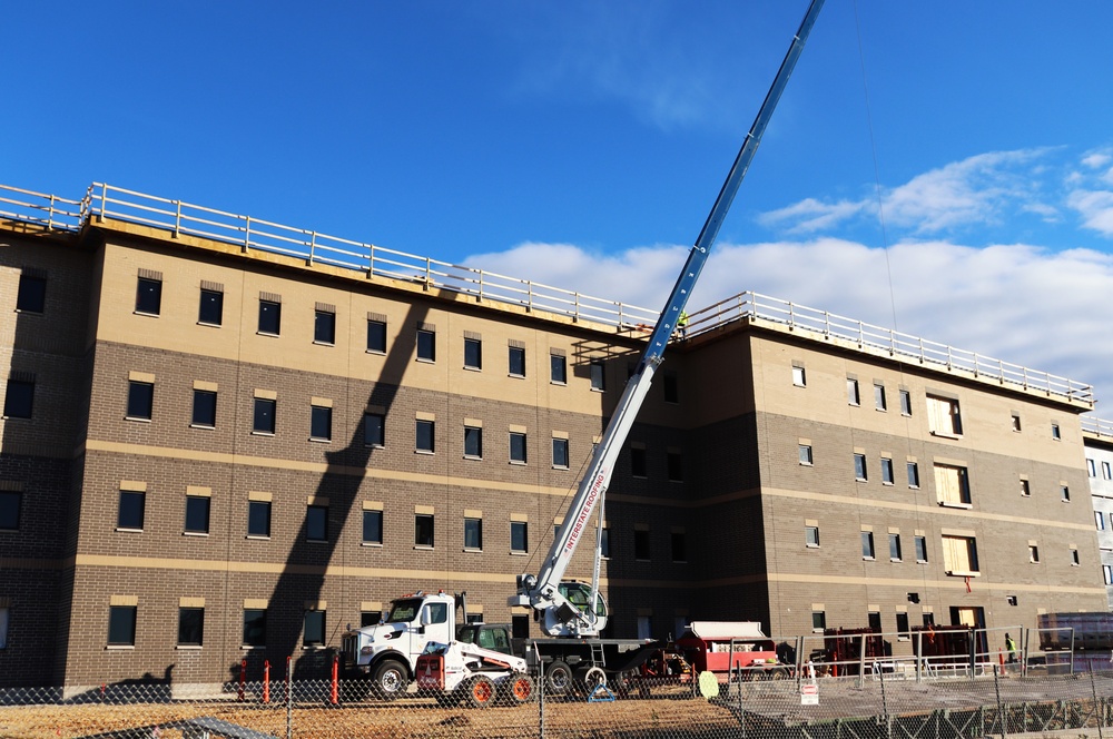 October 2024 construction operations for fiscal year 2022-funded barracks project at Fort McCoy