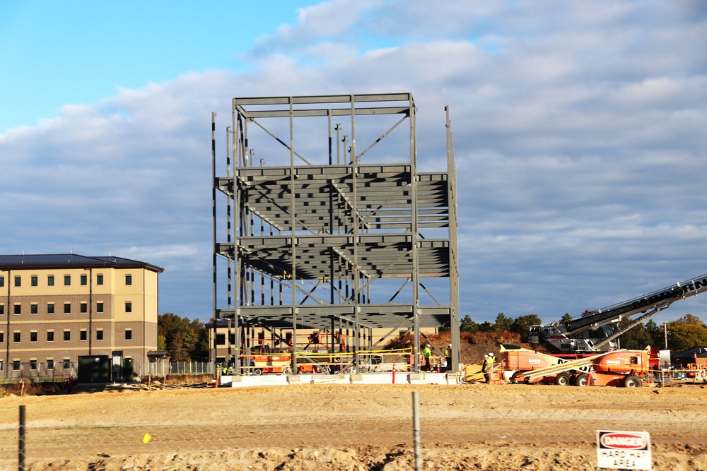 October 2024 construction operations for Fort McCoy East Barracks Project