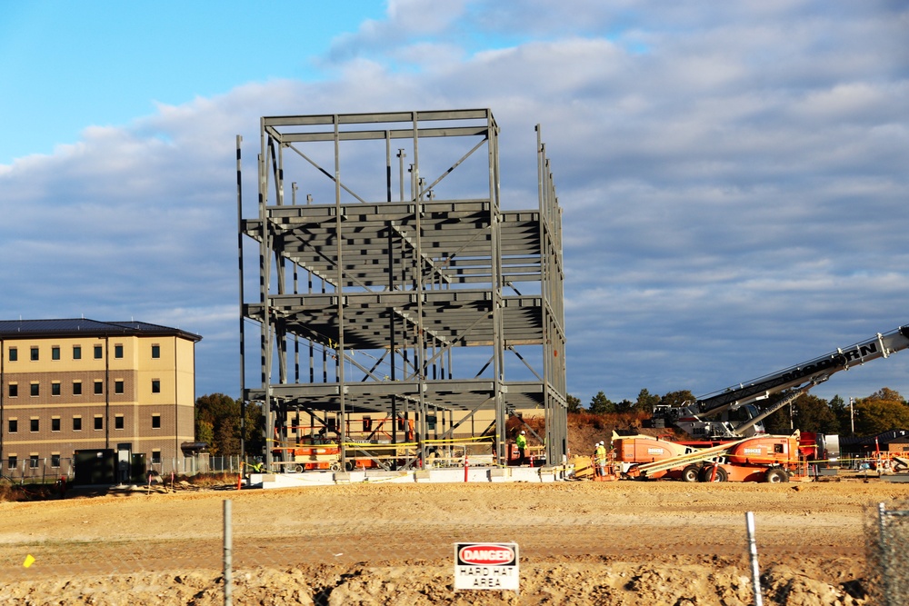 October 2024 construction operations for Fort McCoy East Barracks Project