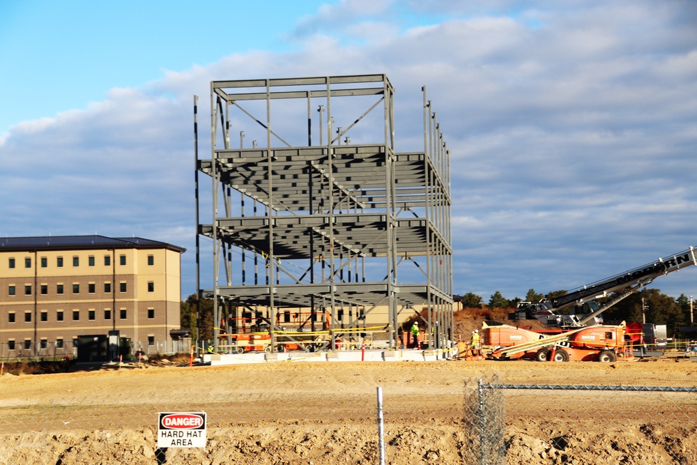 October 2024 construction operations for Fort McCoy East Barracks Project